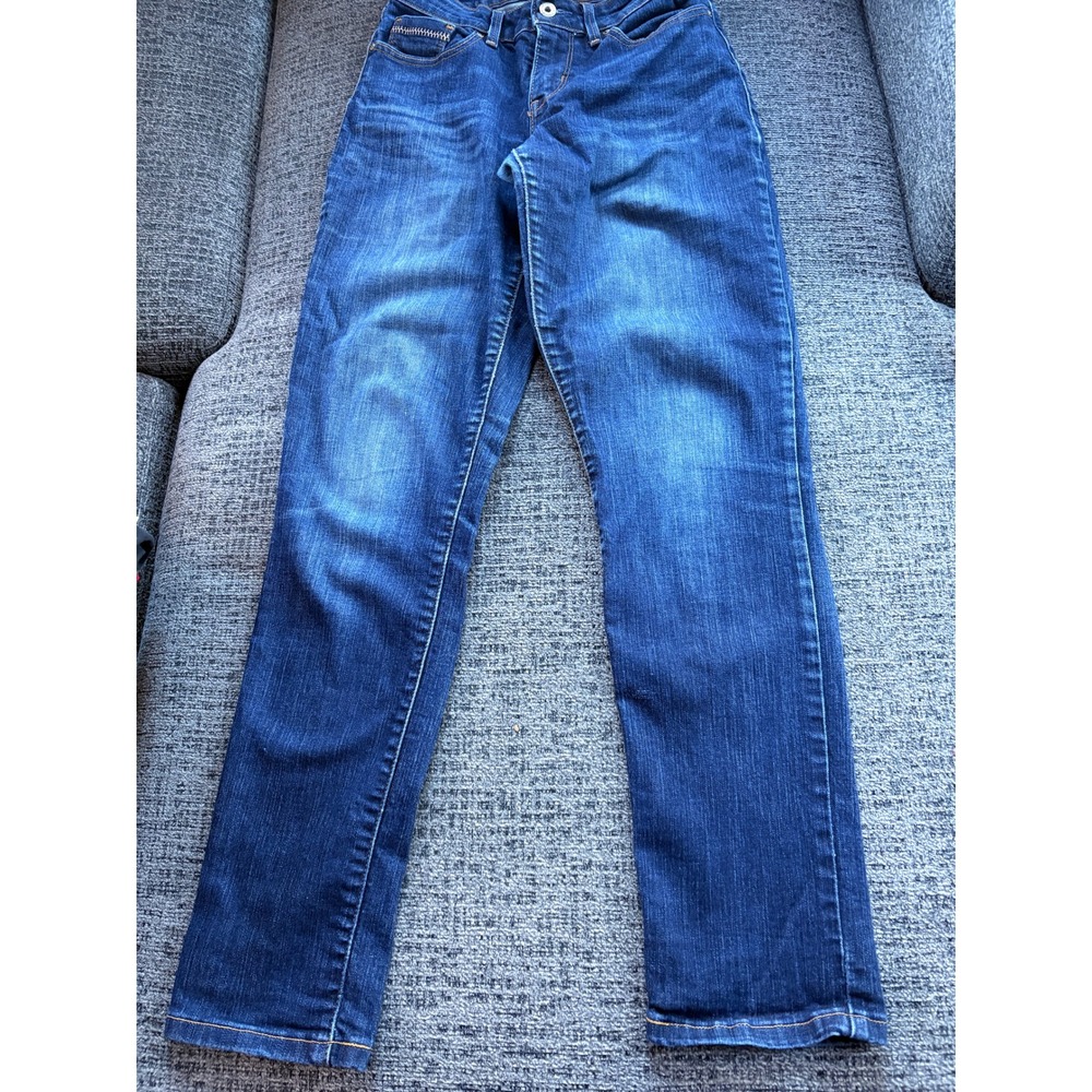 Levis Womens Mid Rise Skinny Jeans Dark Wash Blue Denim‎ Size 4M 0265